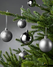 Set of 50 Shatterproof Baubles, Silver