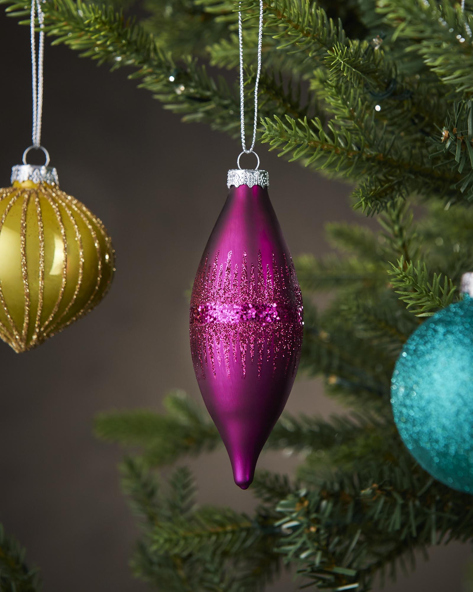 Set of 20 Glass Baubles, Multi-Colour