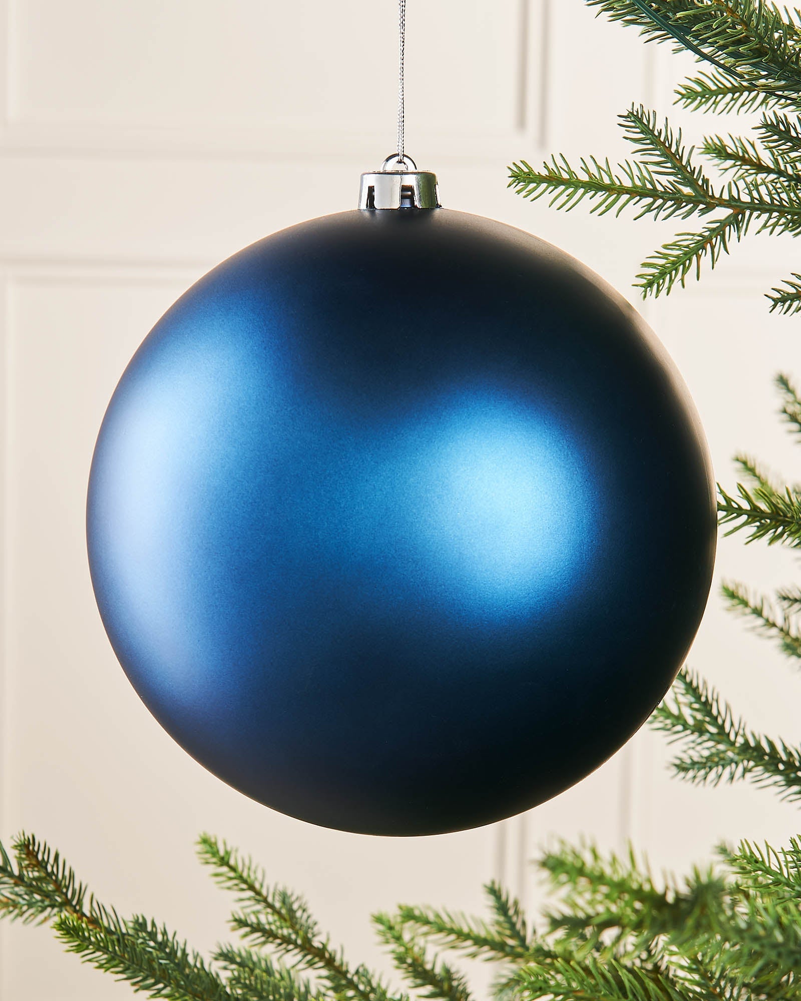 Navy Oversized Shatterproof Bauble, Matt, 20 cm