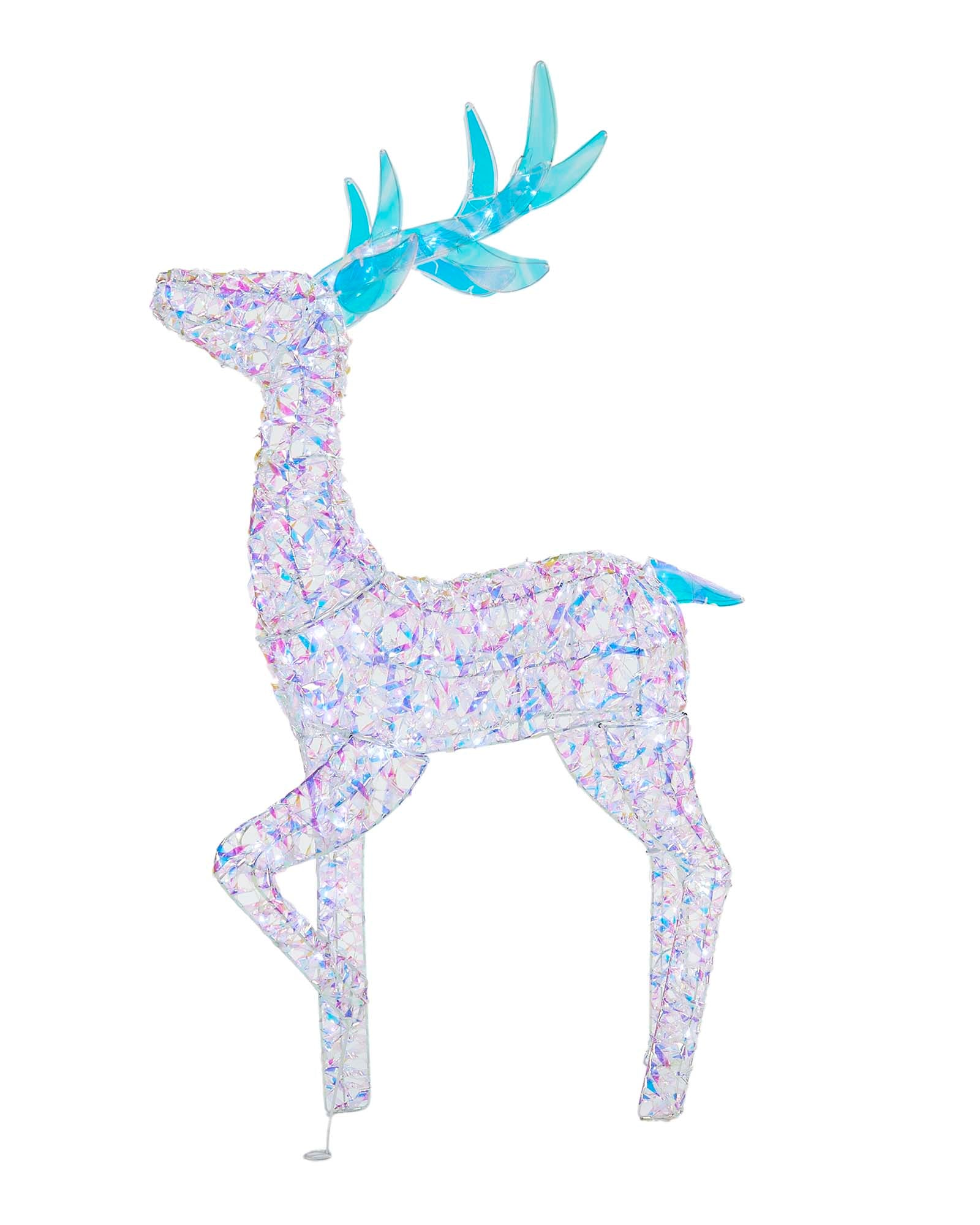 Pre-Lit 3D Reindeer Family Silhouette, Iridescent