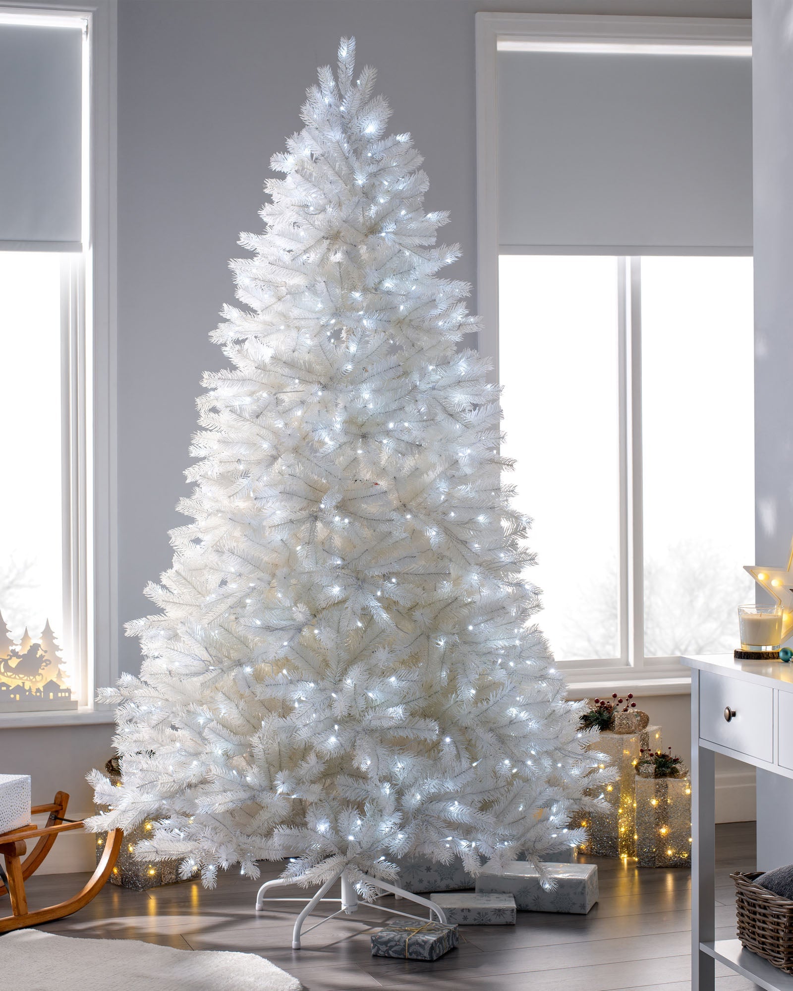 Pre-Lit Mixed Pine White Christmas Tree