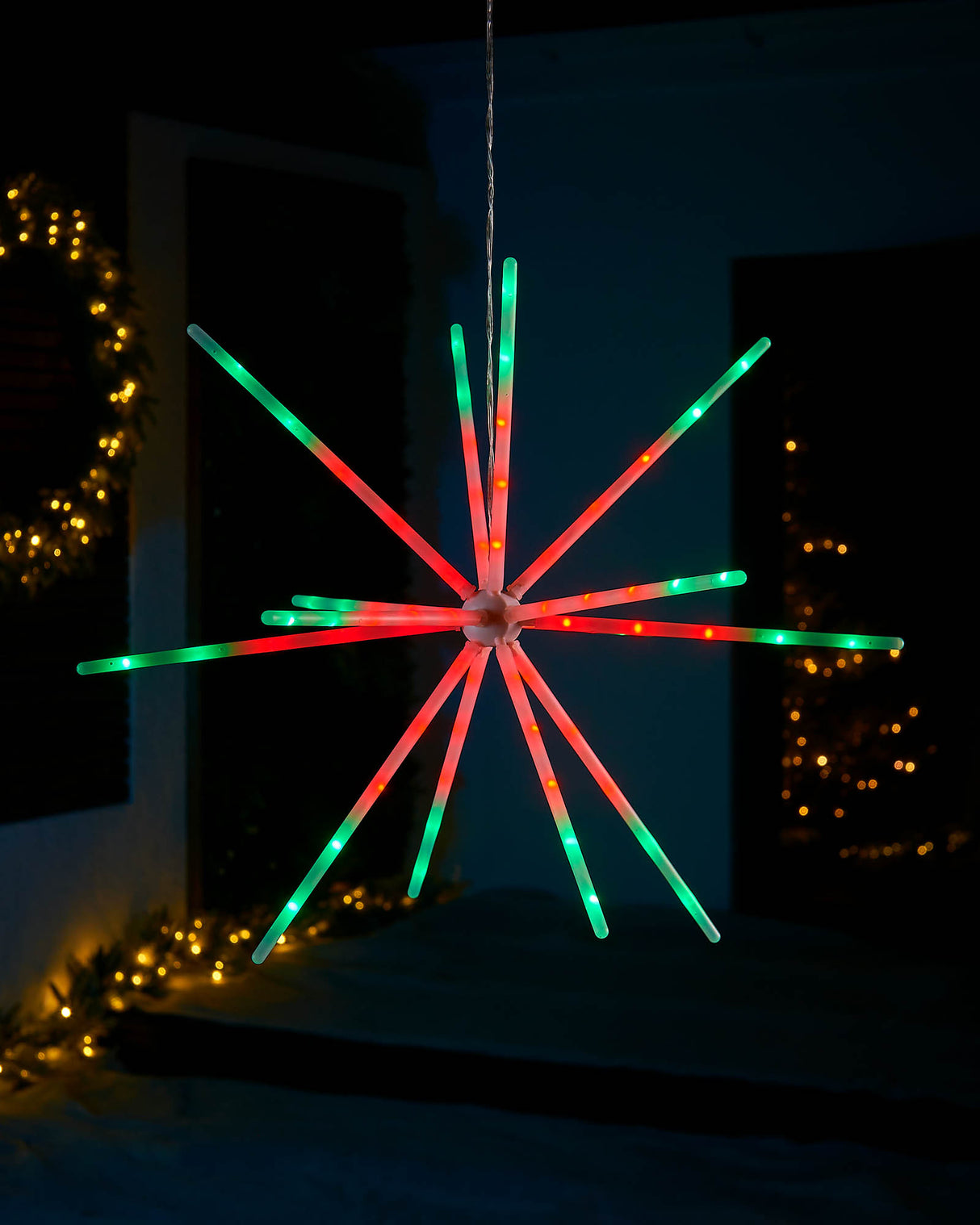 RGB LED Hanging Starburst Decoration, 56 cm