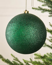 Christmas Green Oversized Shatterproof Bauble, Glitter, 20 cm