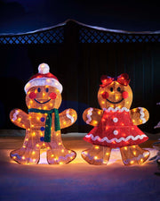 Pre-Lit 3D Gingerbread Silhouette, 88 cm