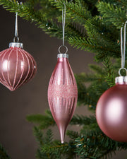 20 Baby Pink Glass Baubles