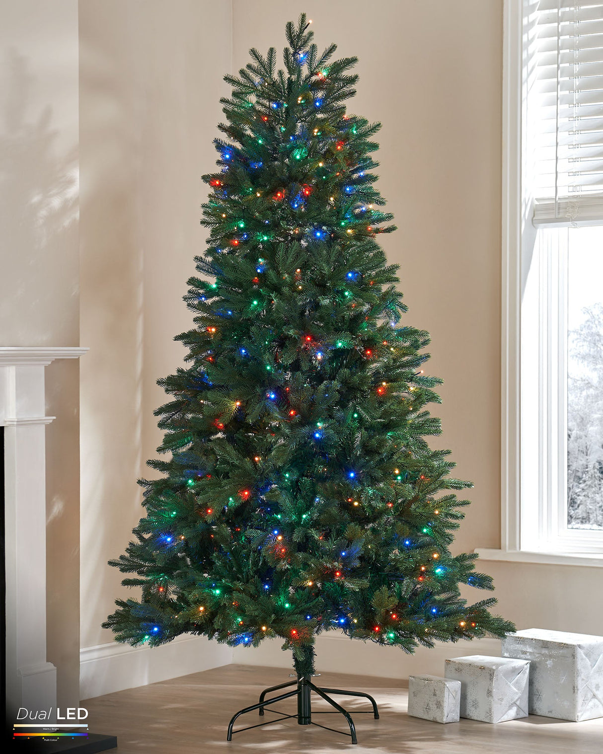 Pre-Lit Mixed Pine Christmas Tree with Remote Control Lights, 6 ft