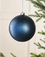 Navy Oversized Shatterproof Bauble, Glitter, 15 cm