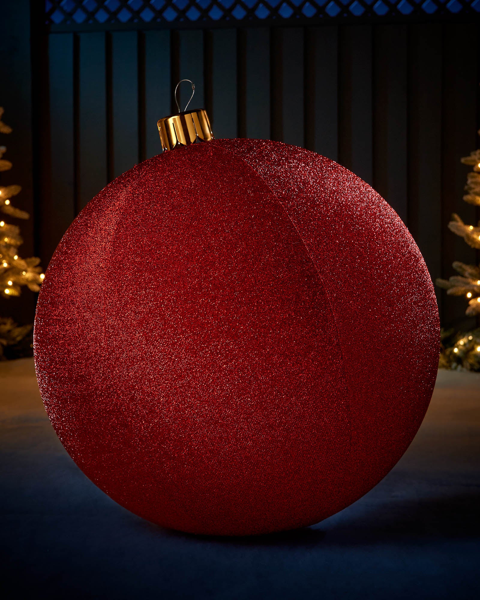 Inflatable Tinsel Christmas Bauble, Red, 76 cm
