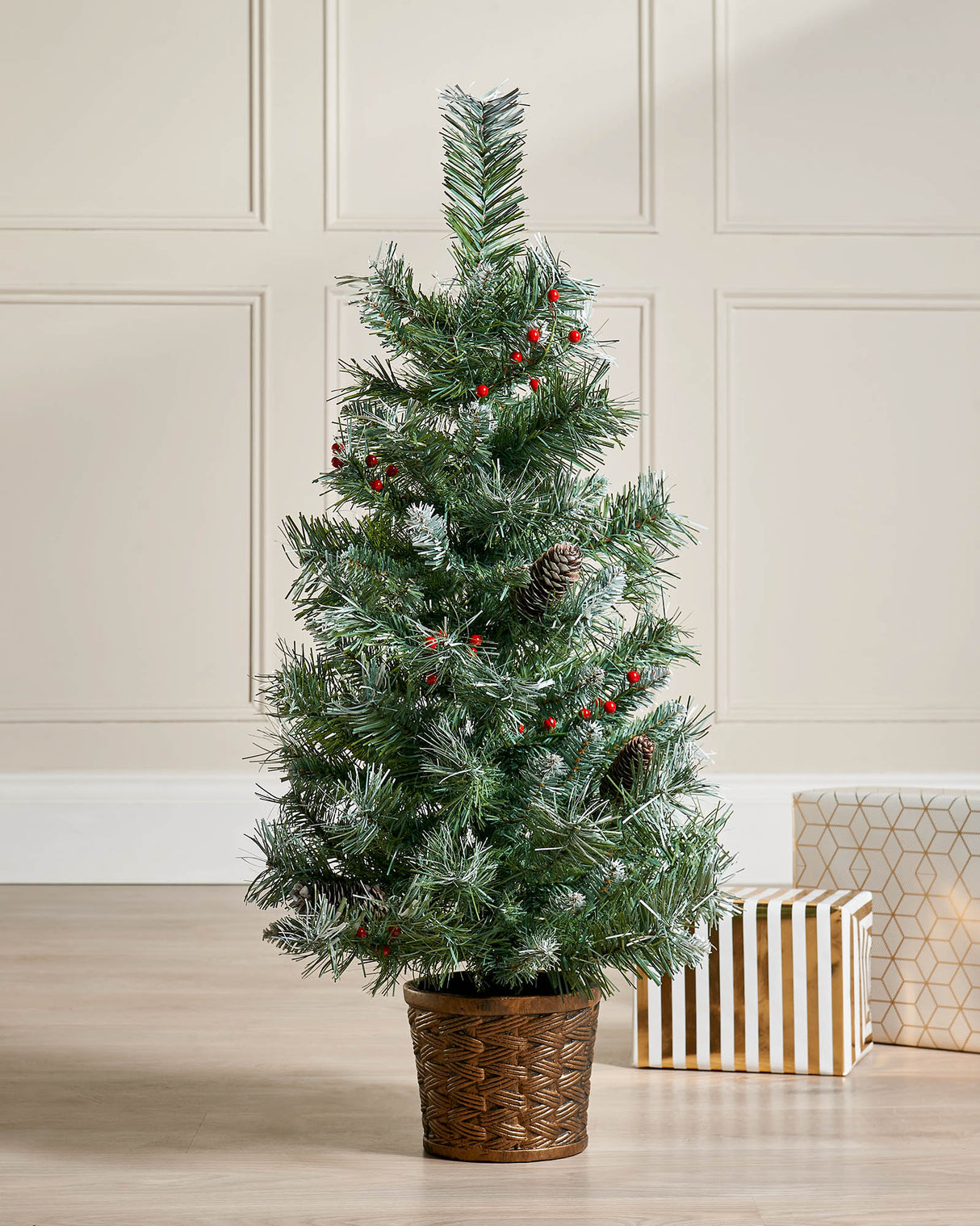 Potted Scandinavian Blue Spruce Christmas Tree, 3 ft