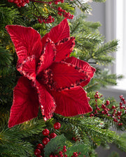 Red Artificial Poinsettia Flower, 30 cm