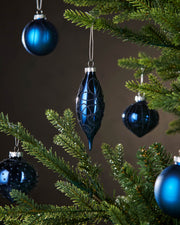 Set of 20 Glass Baubles, Navy