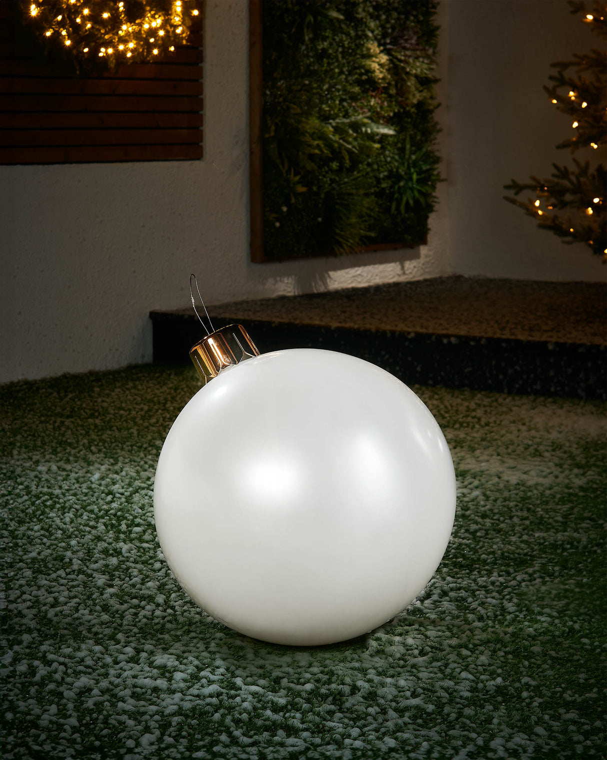 Inflatable Christmas Bauble, White , 45 cm