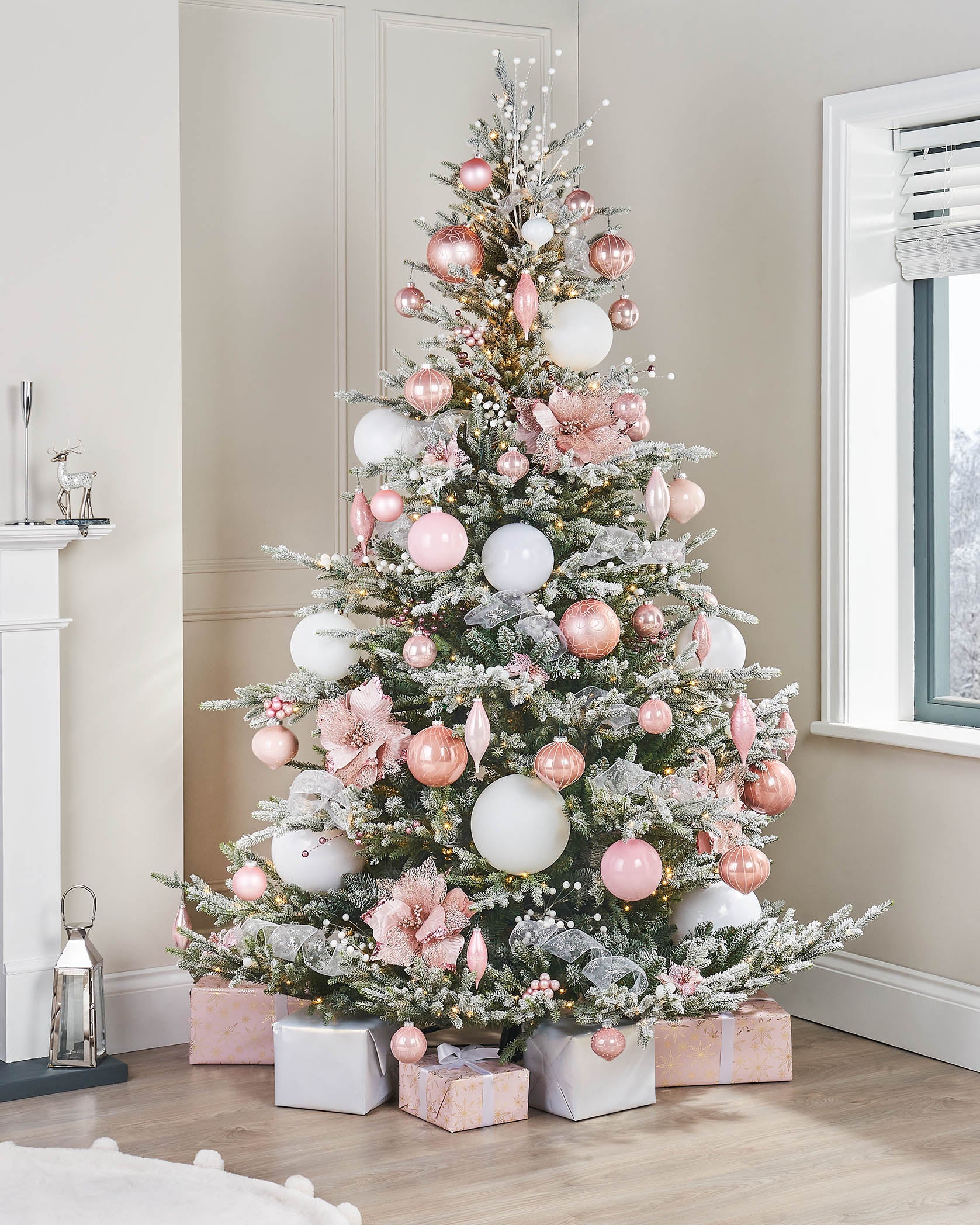 Baby pink christmas sales tree decorations