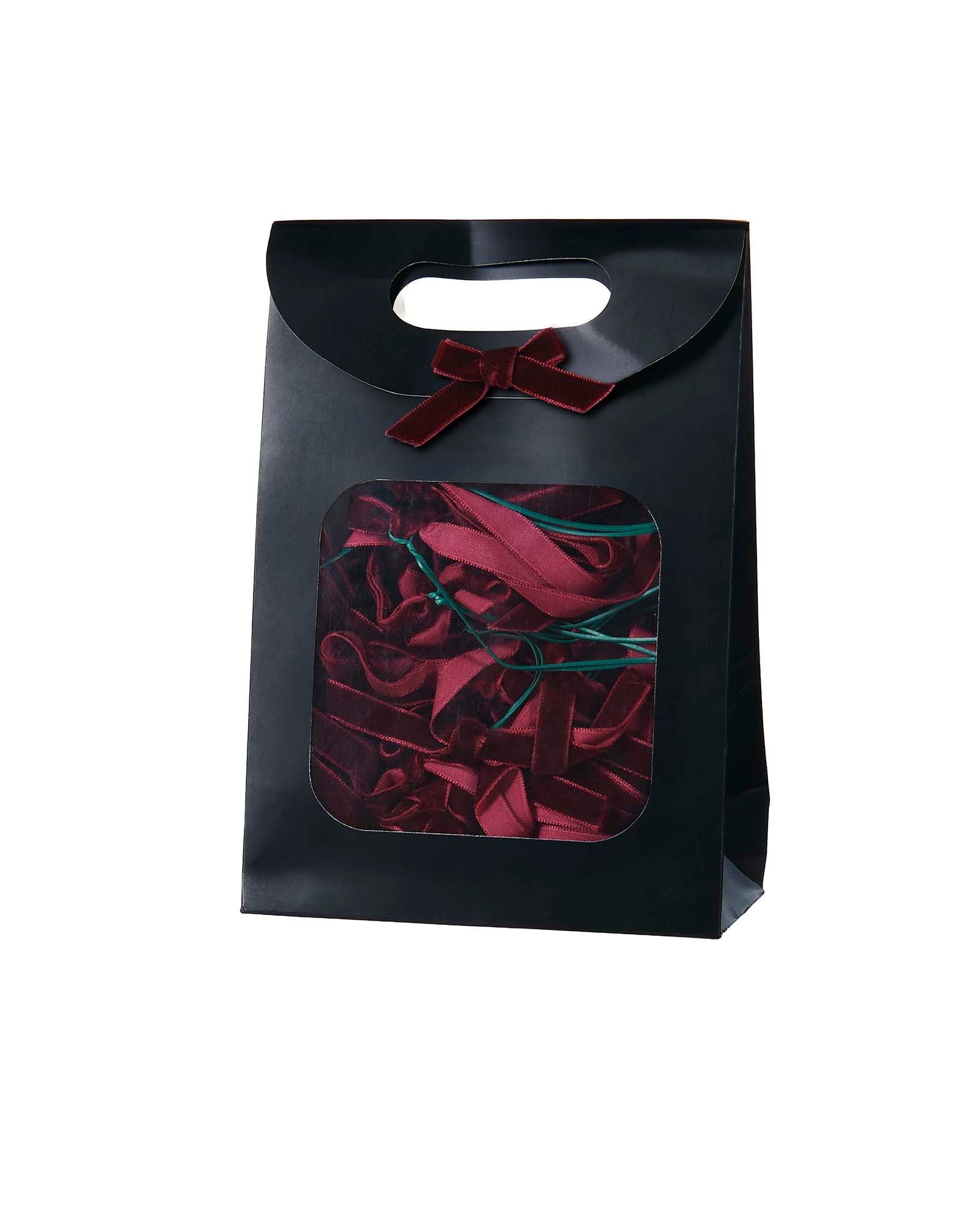 Set of 20 Velvet Bows, Burgundy, 13 cm