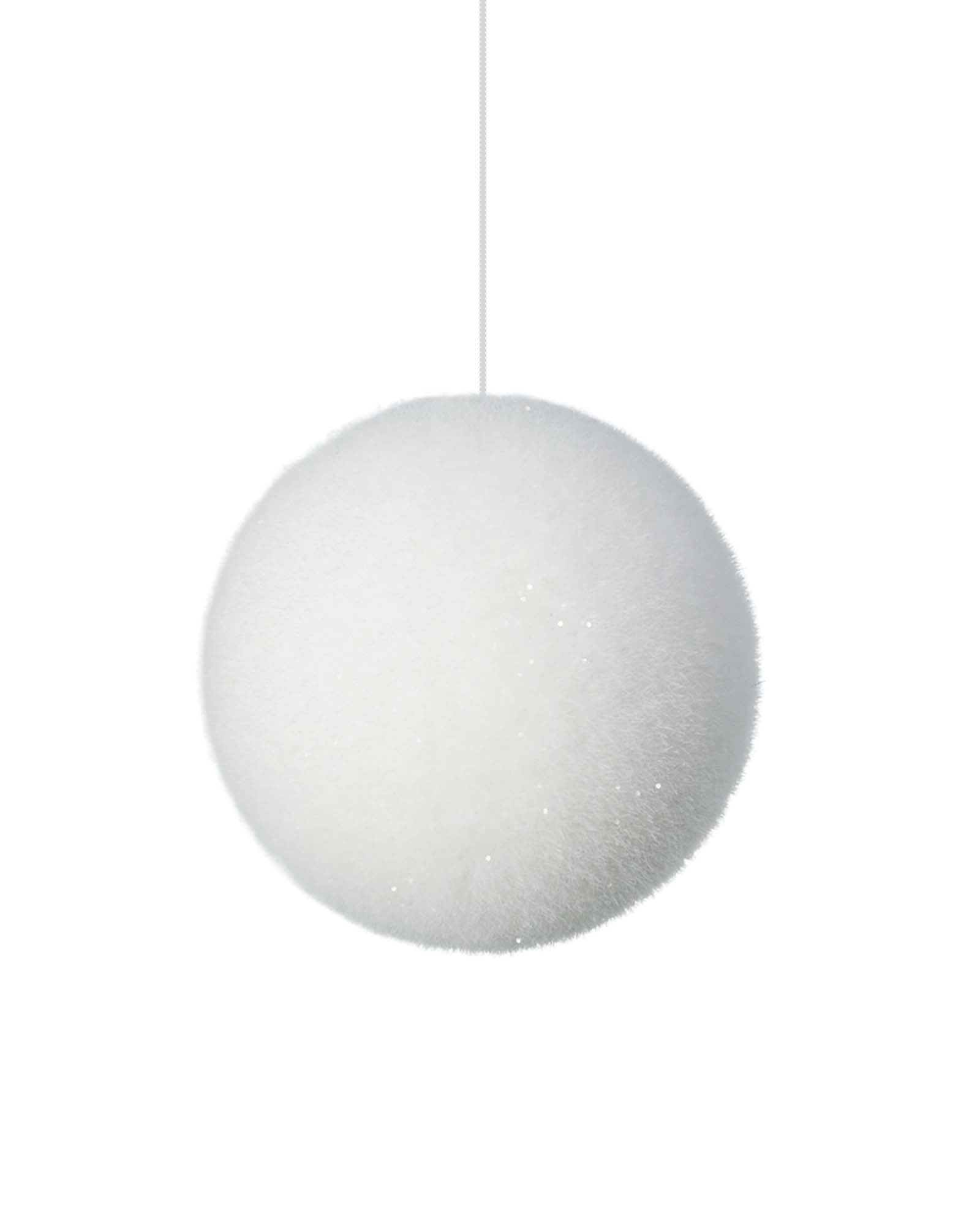 Set of 12 Snowball Baubles, 10 cm