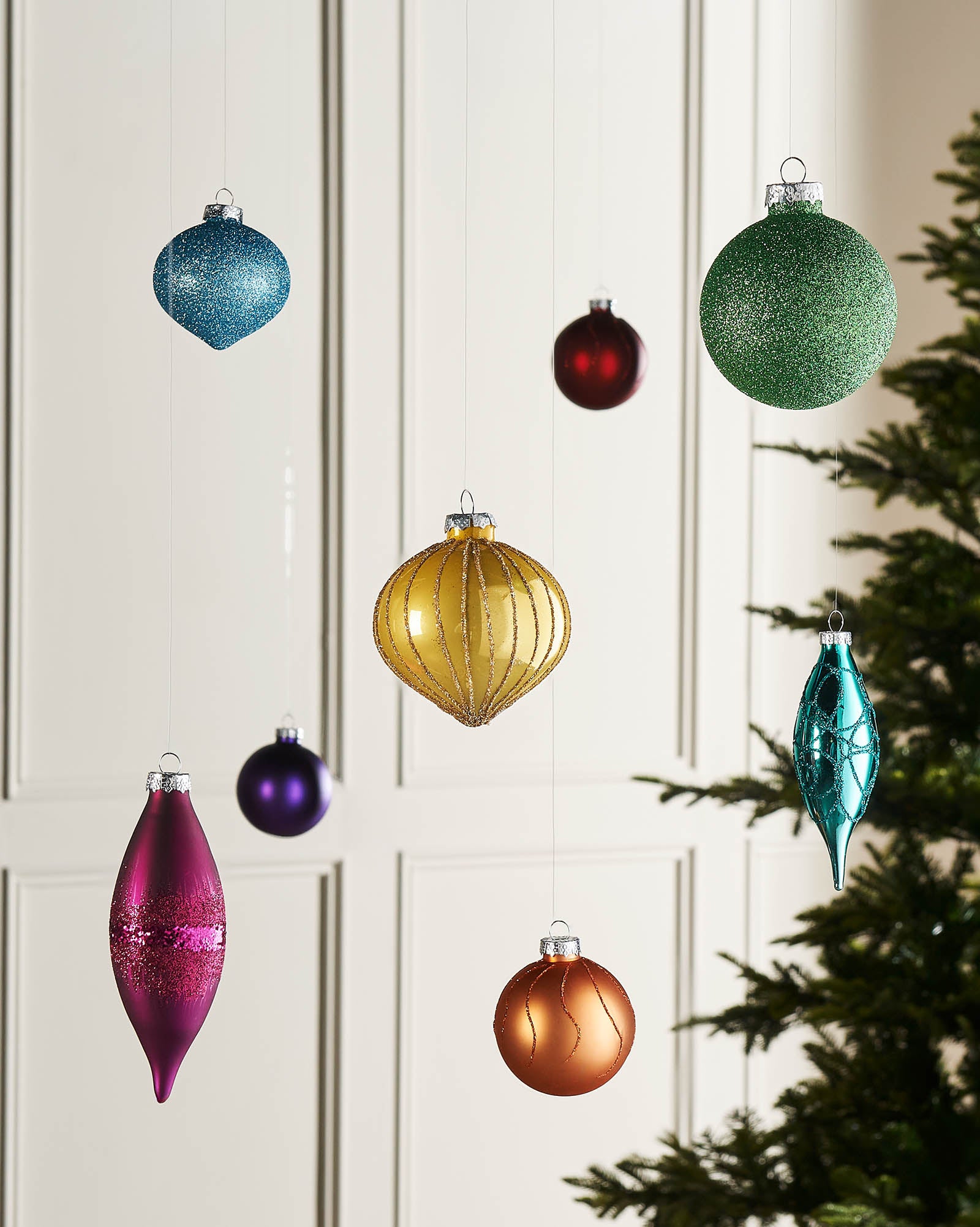 Twenty Rainbow Glass Baubles