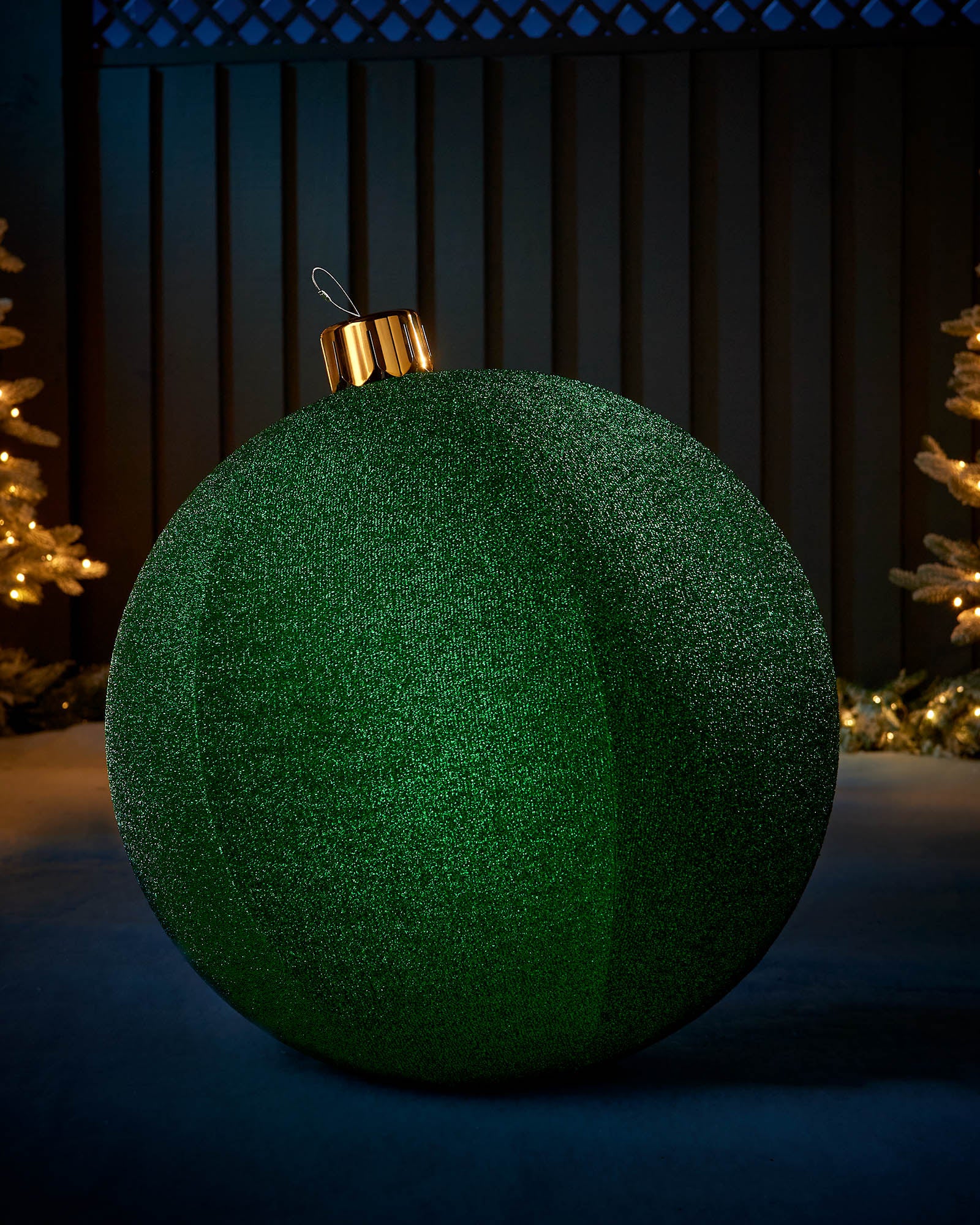 Inflatable Tinsel Christmas Bauble, Green, 66 cm