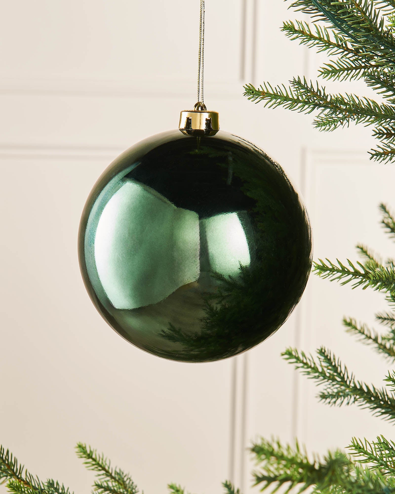 Sage Green Oversized Shatterproof Bauble, Gloss, 15 cm