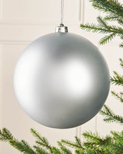 Silver Oversized Shatterproof Bauble, Matt, 20 cm