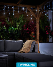 LINK Pro Connectable Twinkling Icicle Lights, White