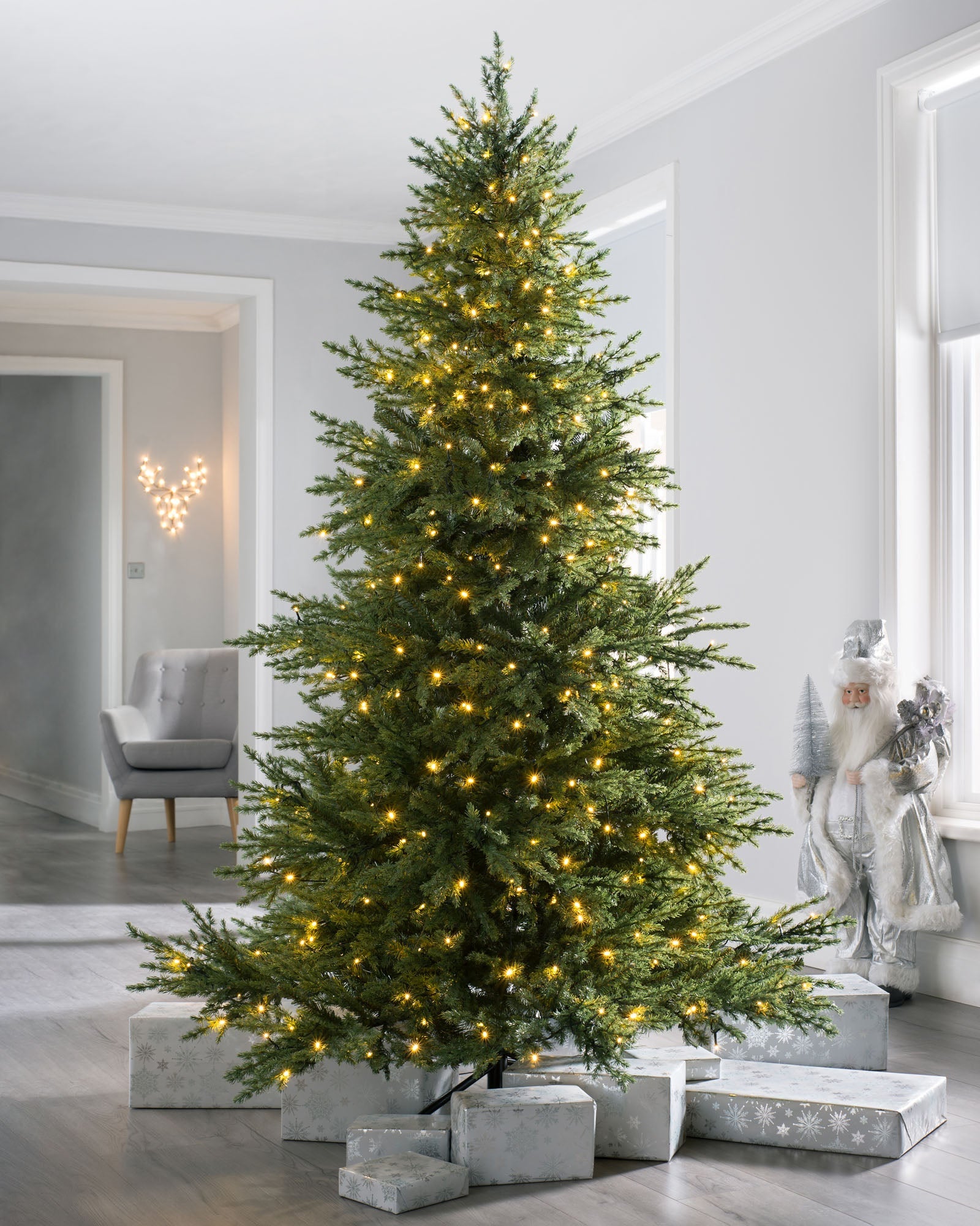 Pre-Lit Traditional Fir Multi-Function Christmas Tree