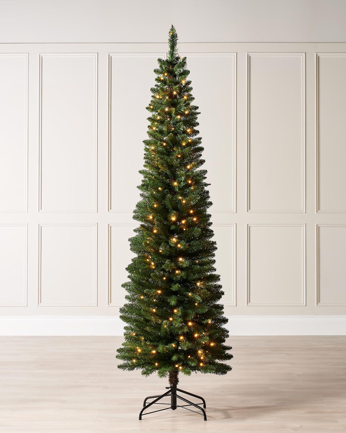 Pre-Lit Green Pencil Christmas Tree, 6.5 ft