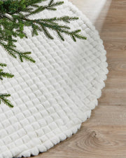 Faux Fur Diamond Tree Skirt, White, 122 cm