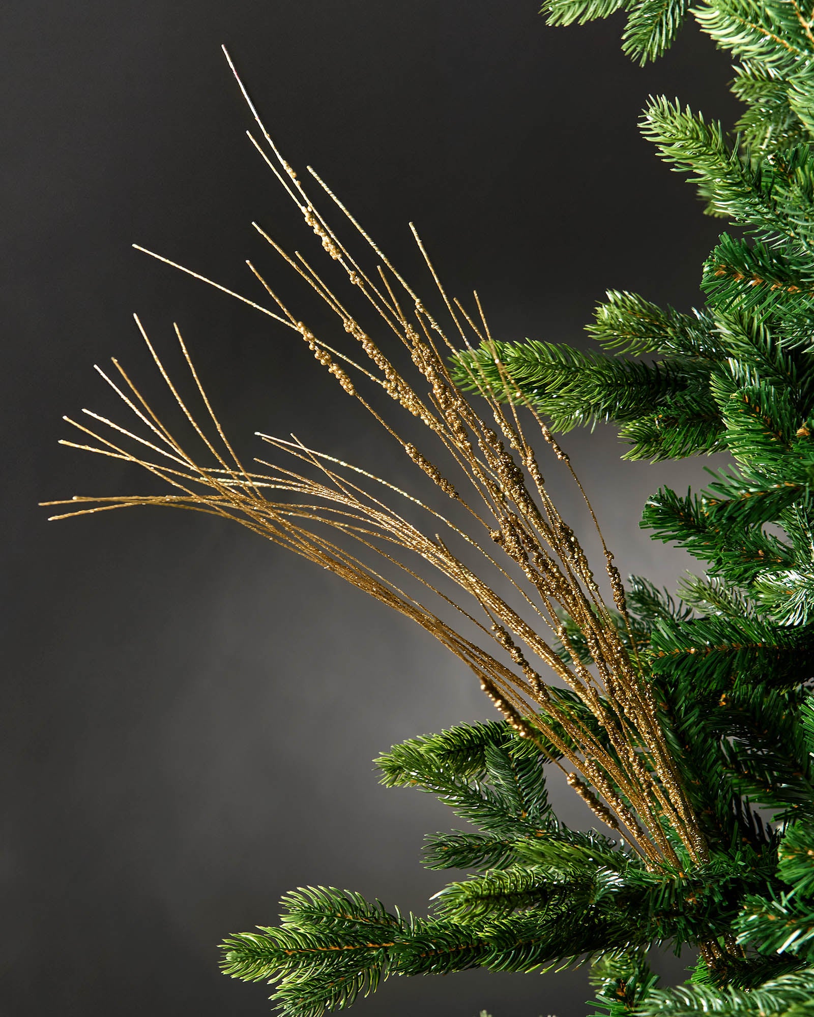 Gold Glitter Wispy Pine Tree Spray, 100 cm