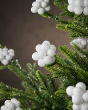 Set of 10 Glass Berry Cluster Baubles, White