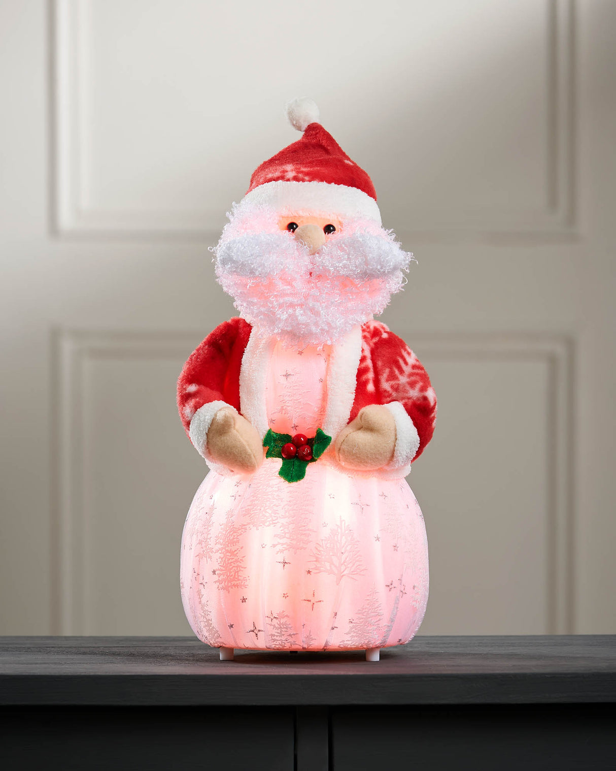 Musical Colour Changing Santa Figurine, 34 cm
