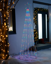Waterfall Christmas Tree Light, Rainbow, 2.1 m