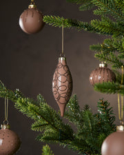 Set of 20 Glass Baubles, Mocha