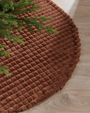 Faux Fur Diamond Tree Skirt, Espresso, 122 cm