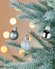 36 Silver Shatterproof Baubles, 3 cm