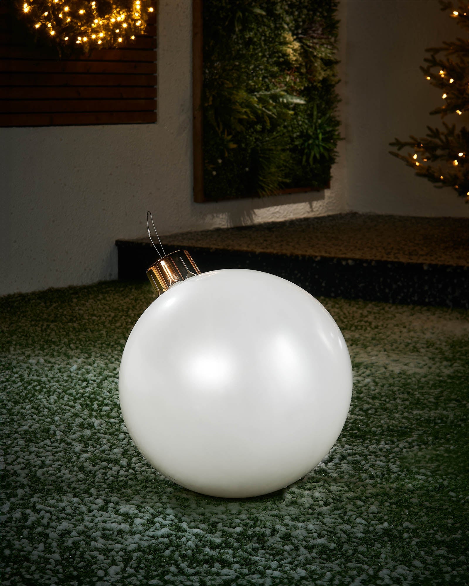 White Inflatable Christmas Bauble, 45 cm