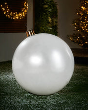 White Inflatable Christmas Bauble, 66 cm