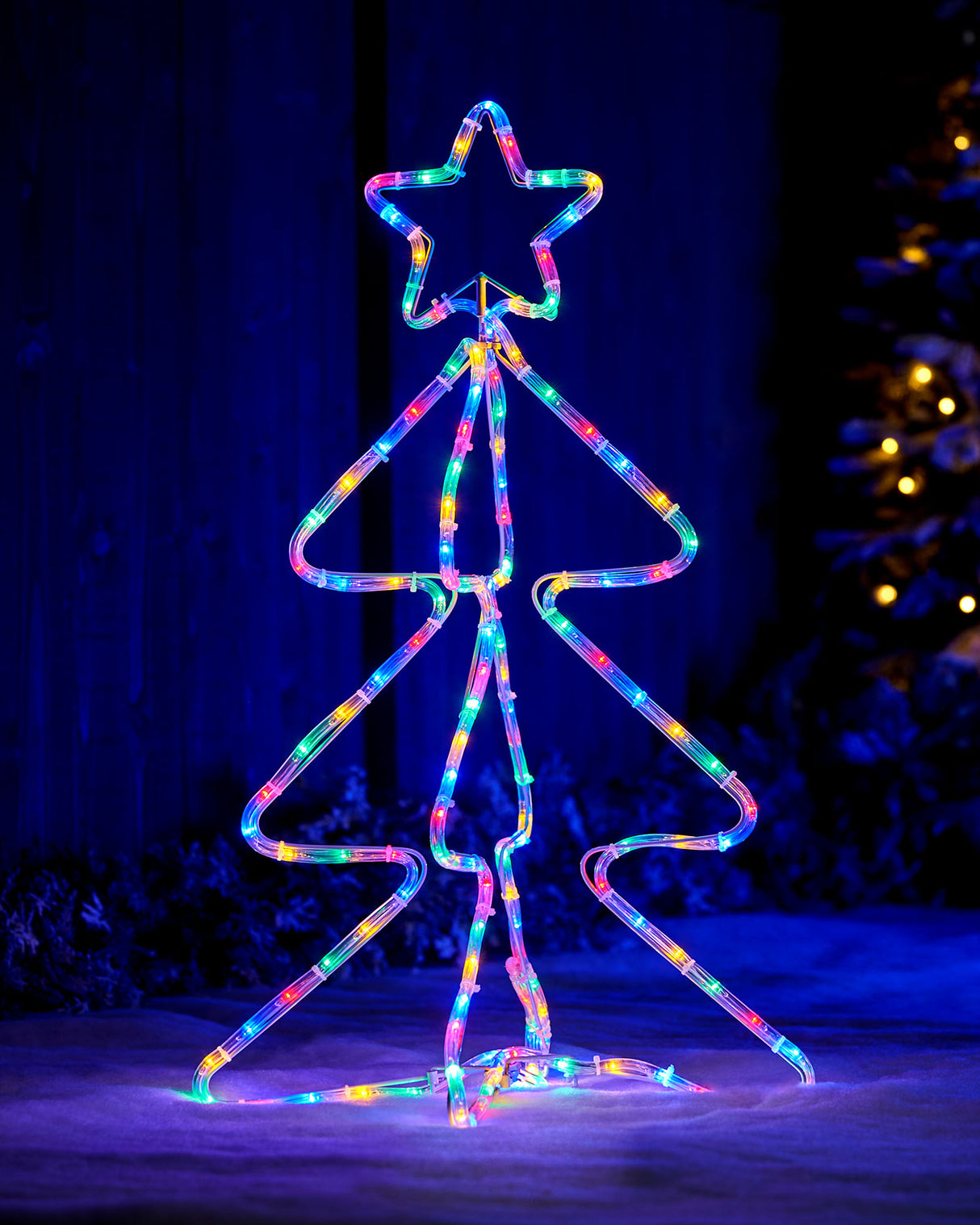 3D Christmas Tree Rope Light Silhouette, 80 cm