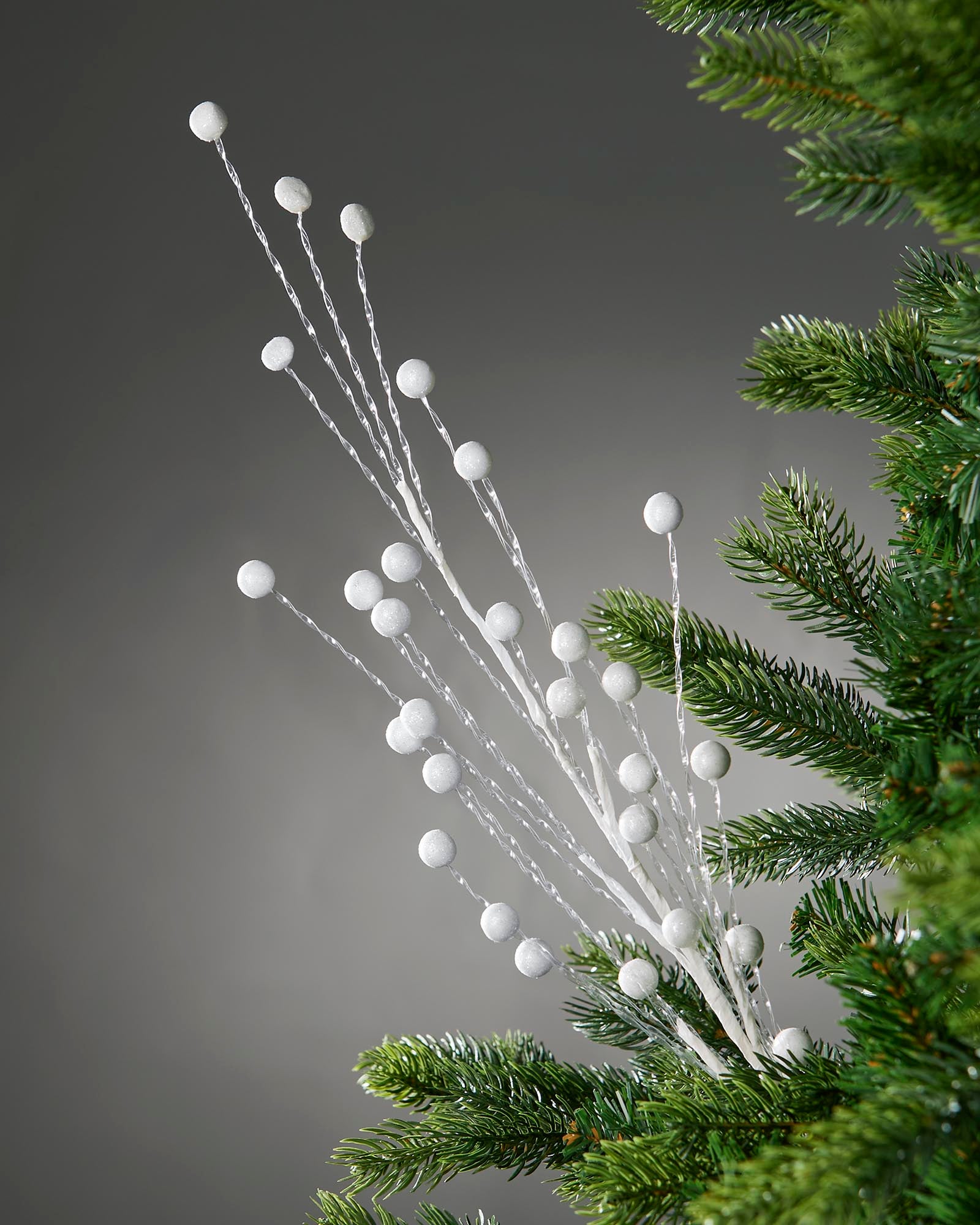 White Glitter Berry Christmas Tree Spray, 78 cm