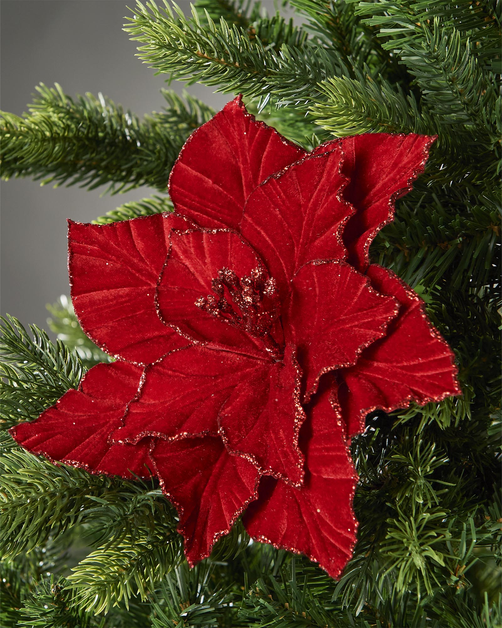 Red Artificial Poinsettia Flower, 24 cm