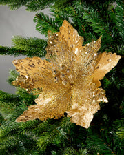 Gold Artificial Poinsettia Flower, 32 cm