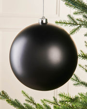 Black Oversized Shatterproof Bauble, Matt, 20 cm