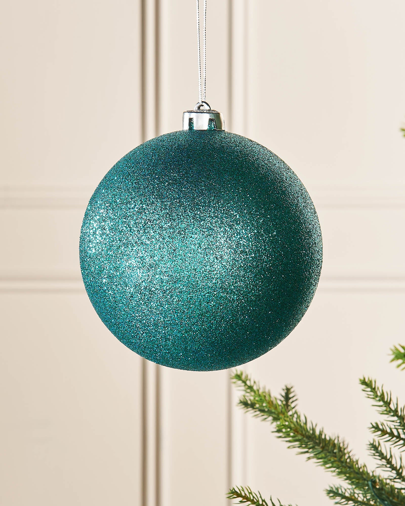 Teal Oversized Glitter Shatterproof Bauble
