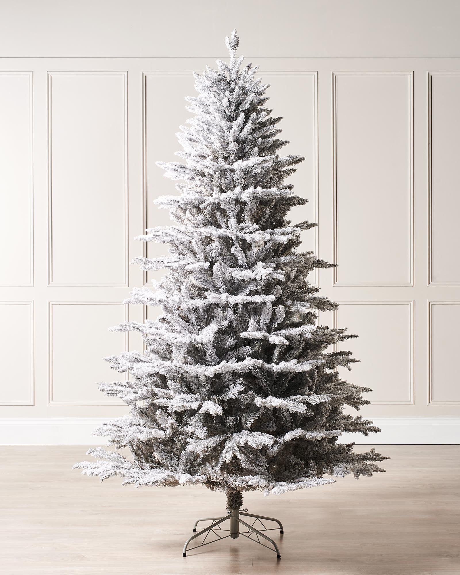 Snow Flocked Grey Fir Christmas Tree, 7 ft