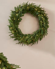 Pre-Lit Natural Fir Wreath, 76 cm
