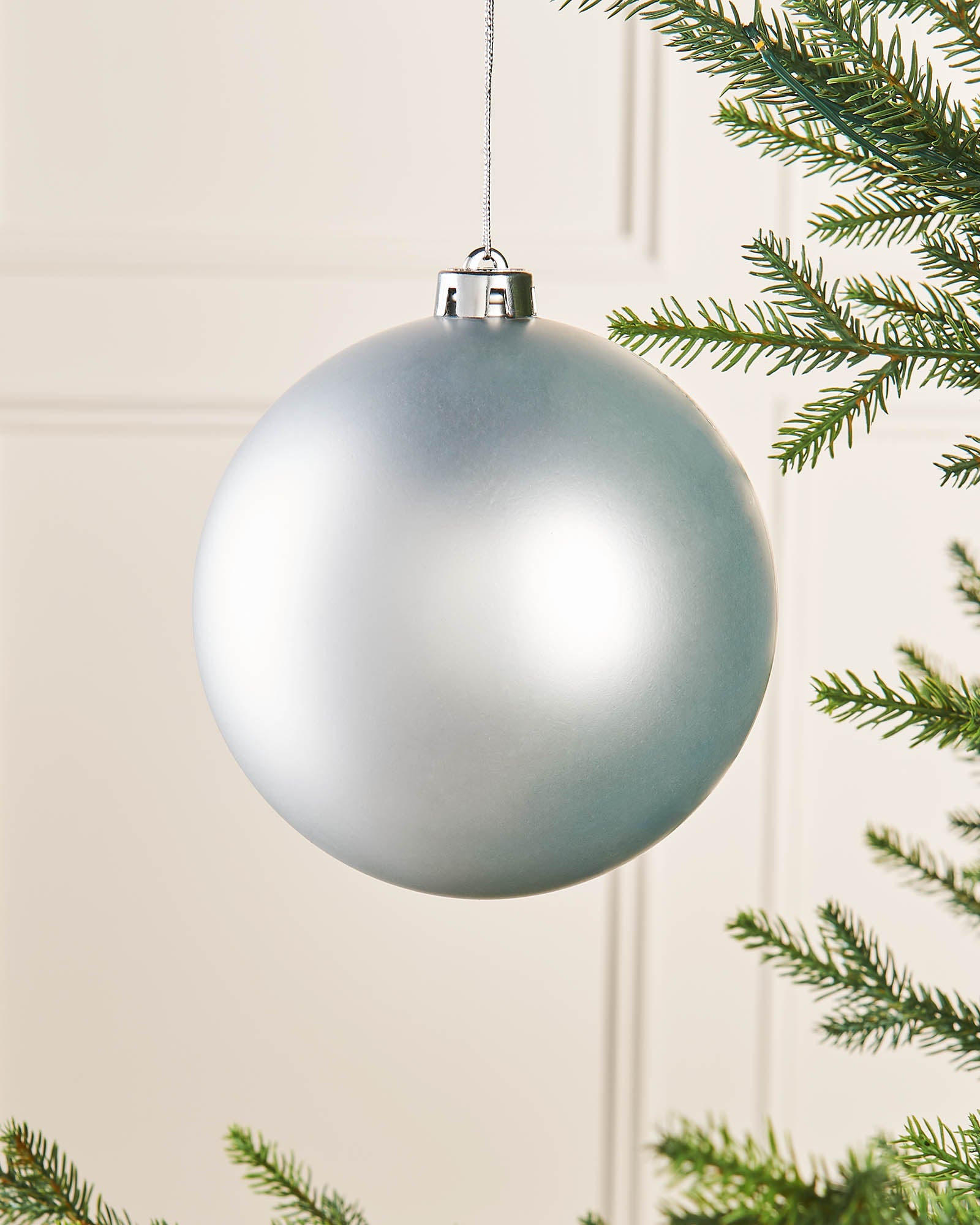 Silver Oversized Matt Shatterproof Bauble, 15 cm