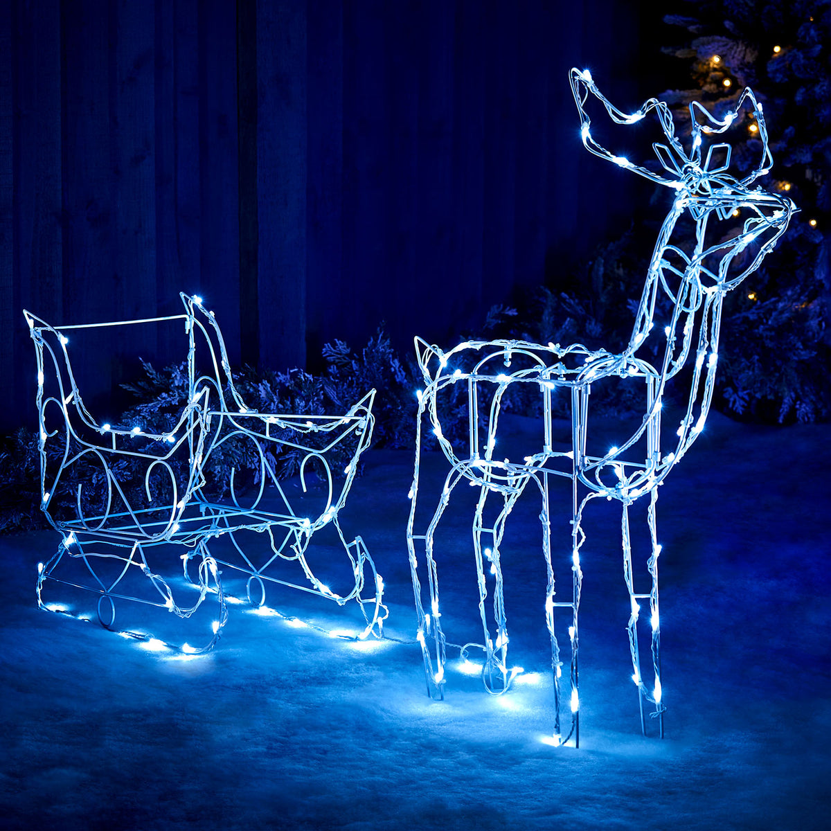 Animated Multi-function Reindeer And Sleigh Silhouette, 80 Cm – We R 