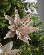 Champagne Artificial Poinsettia Flower, 32 cm