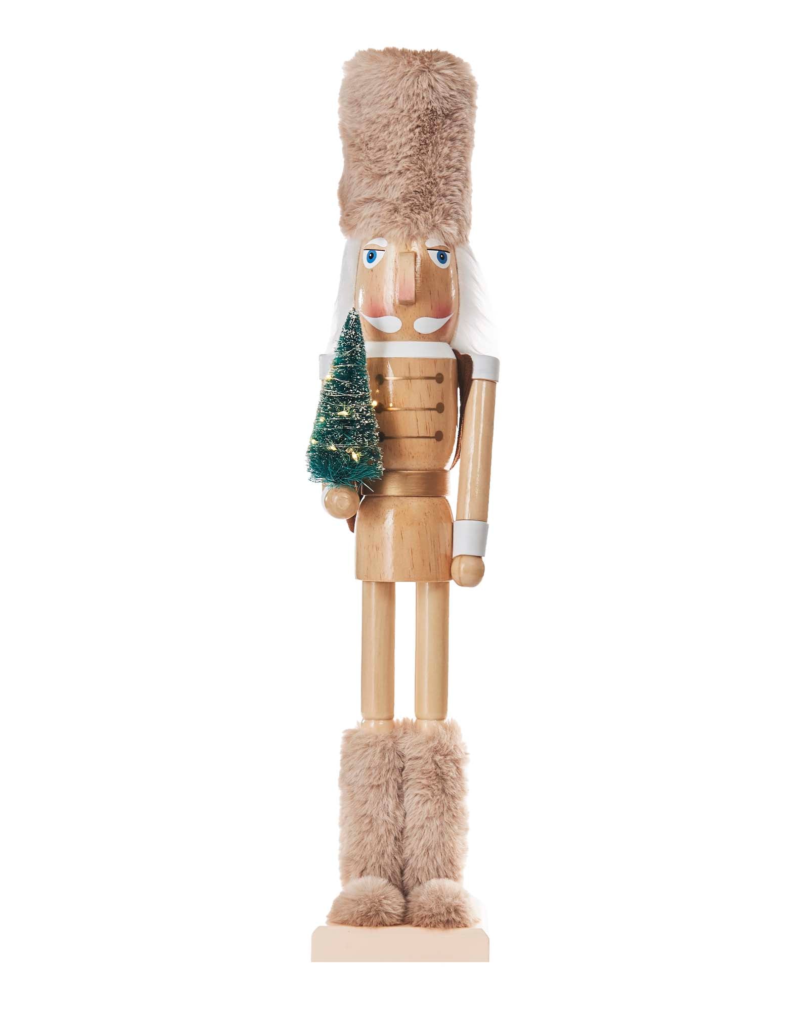 Pre-Lit Wooden Nutcracker, 50 cm