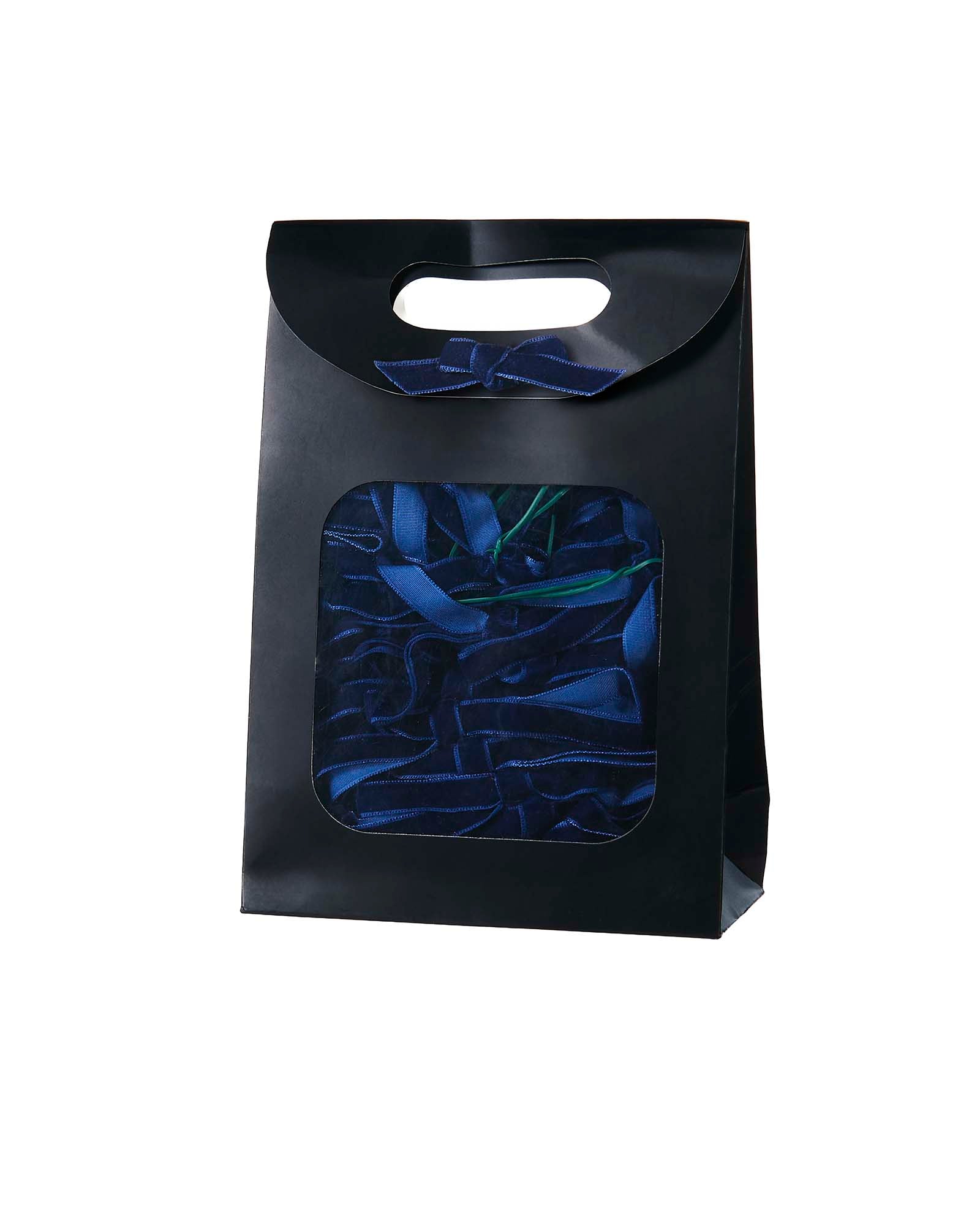 Set of 20 Velvet Bows, Navy Blue, 13 cm