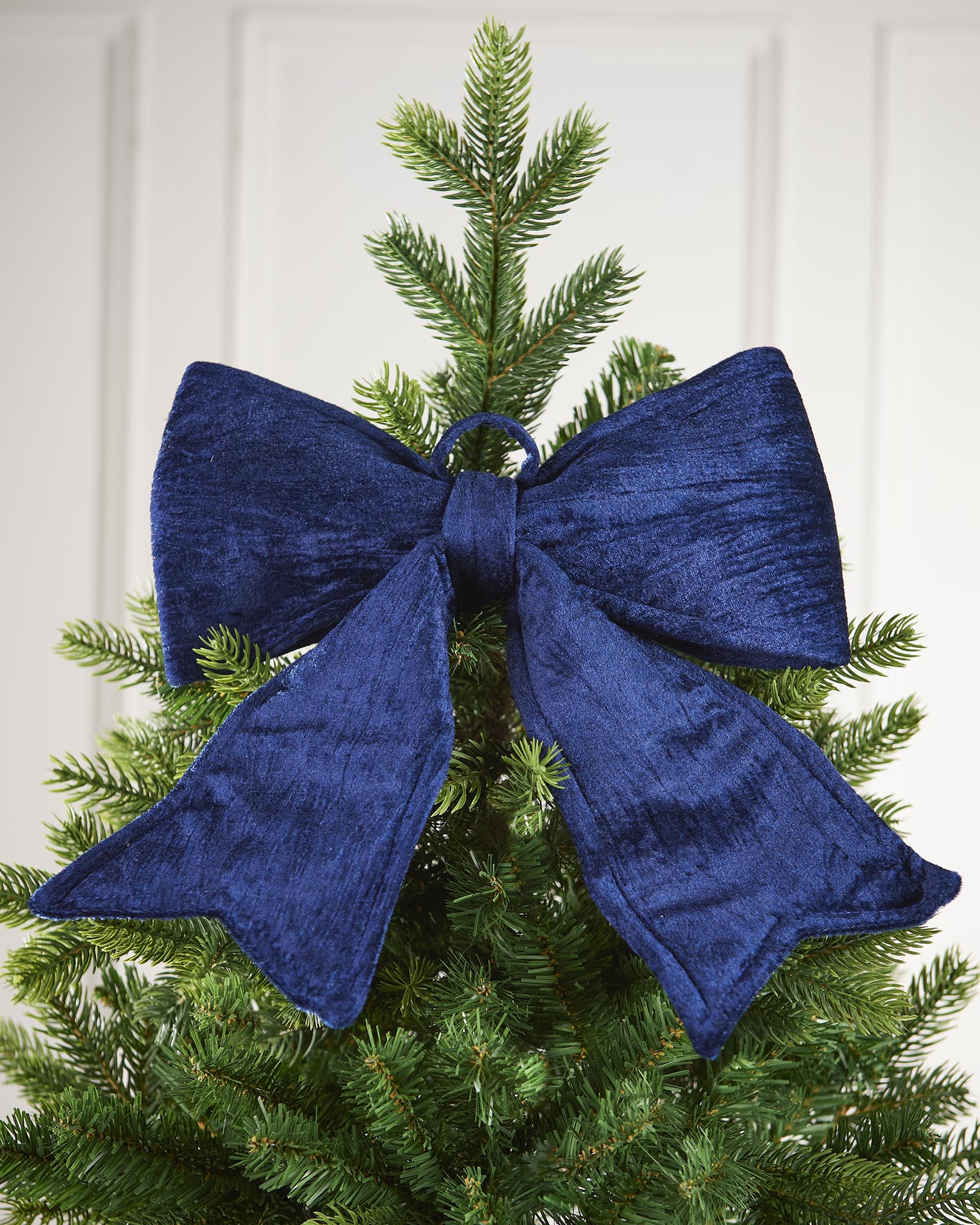 Vintage Velvet Christmas Bow, Navy, 30 cm